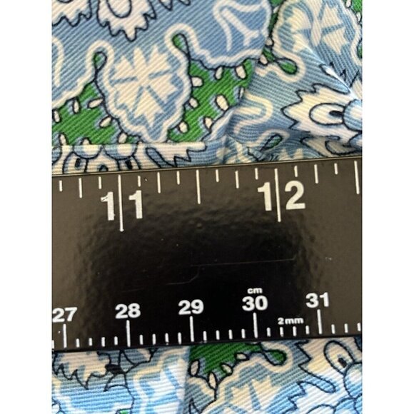 Lands End Bermuda Shorts Womens 14 Mid Rise Blue Green Floral Print Pockets - Picture 13 of 15